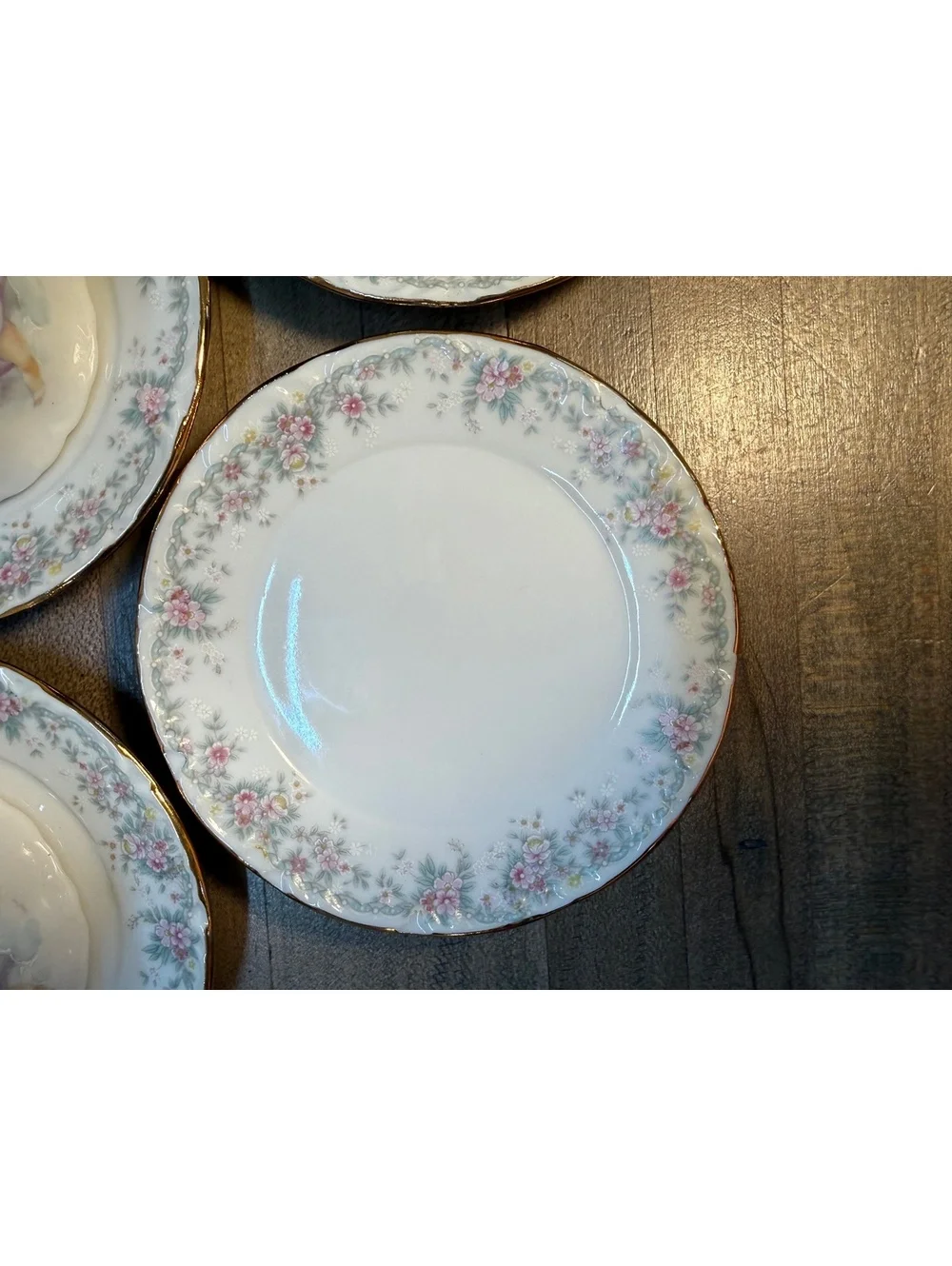 Touch of Cajun Cherub Floral Tea Set 6 Cups Saucers Teapot Sugar Bowl Creamer